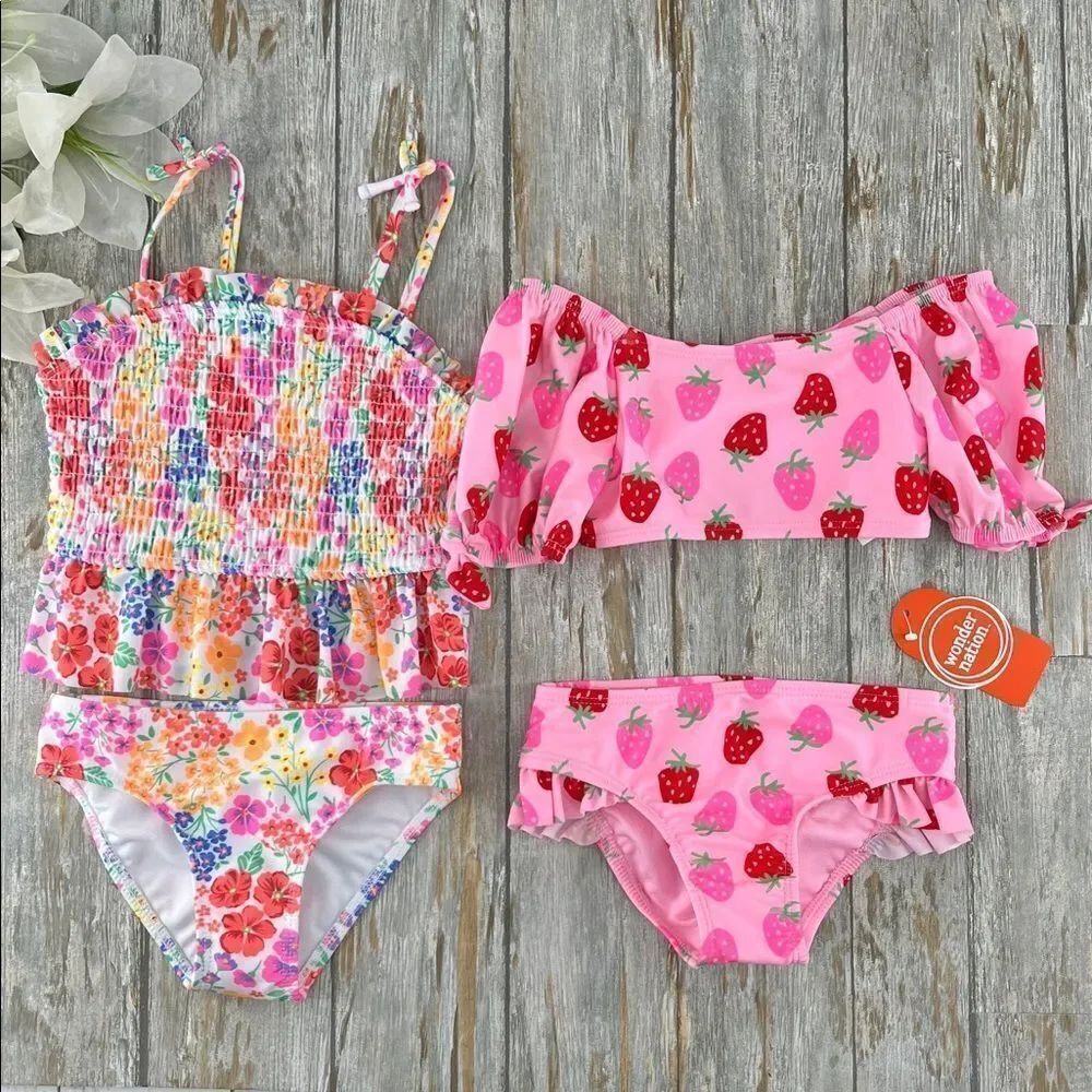 Tankini & Bikini Swimsuit Bathing Suit 2, 2-Piece Sets Size 2T
